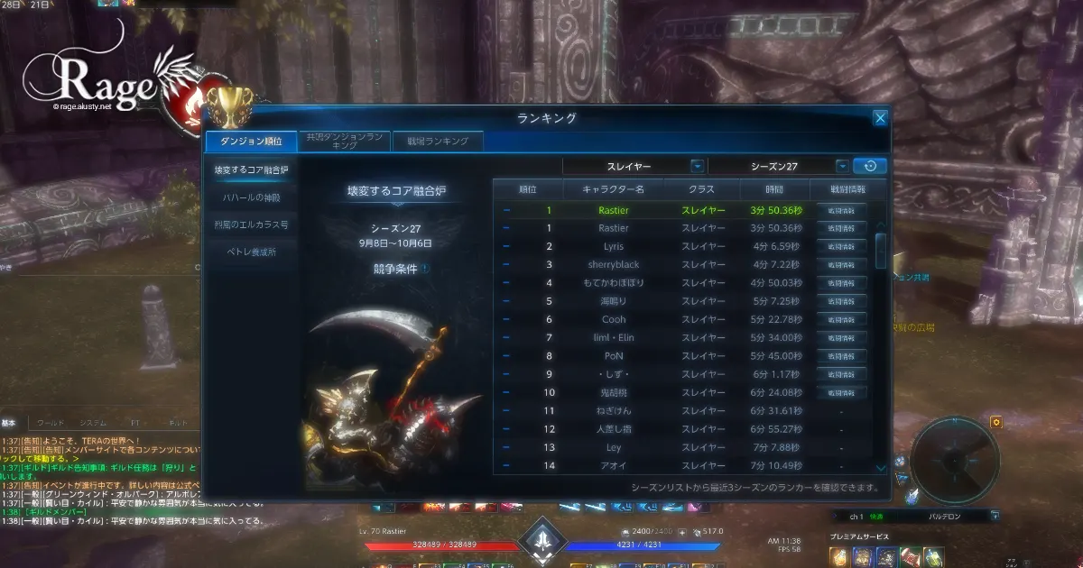 コア上のランキング一位にしてもらいました。